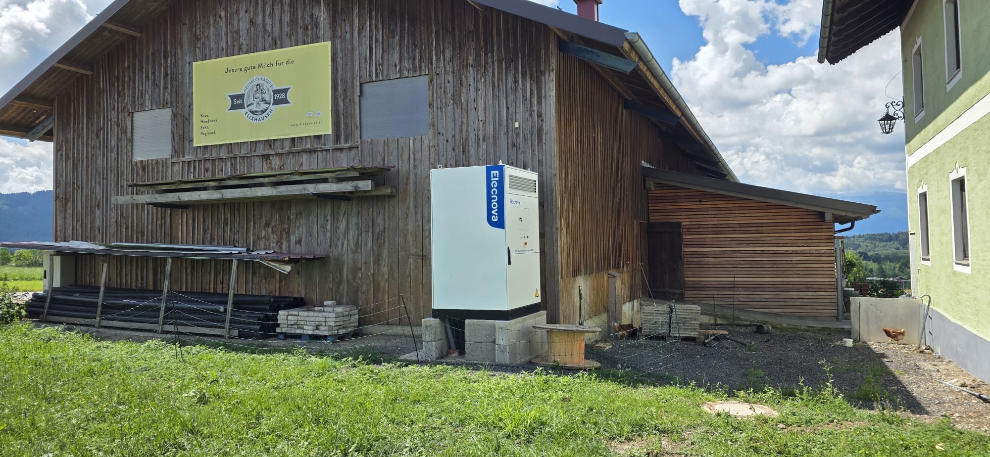 Elecnova battery storage installed outdoors at a barn